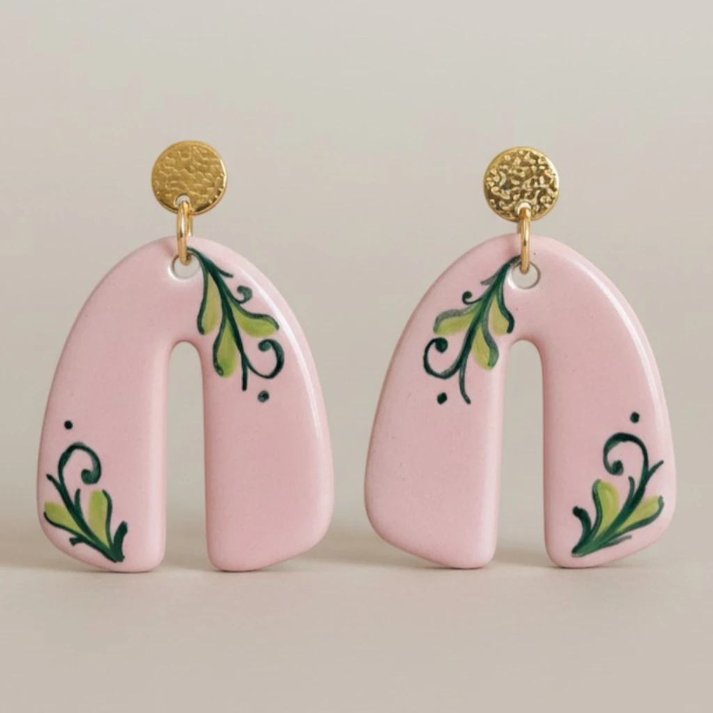 orecchini-earrings-grottega-laterza-puglia-ceramic-ferro-di-cavallo-pink